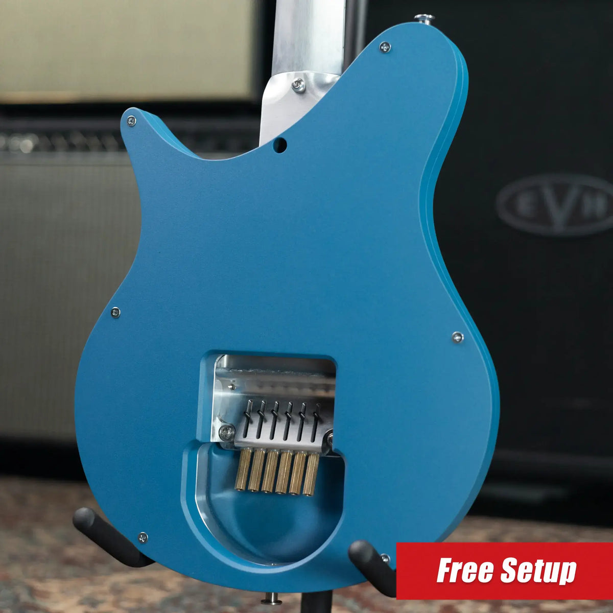 Fehse Guitars Aviator Headless Hollow Body Aluminum Electric Guitar - Dark Steel Blue