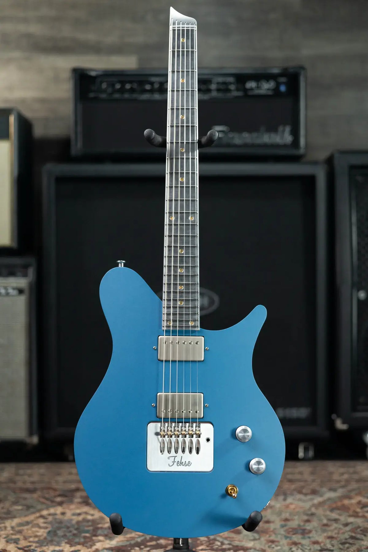 Fehse Guitars Aviator Headless Hollow Body Aluminum Electric Guitar - Dark Steel Blue