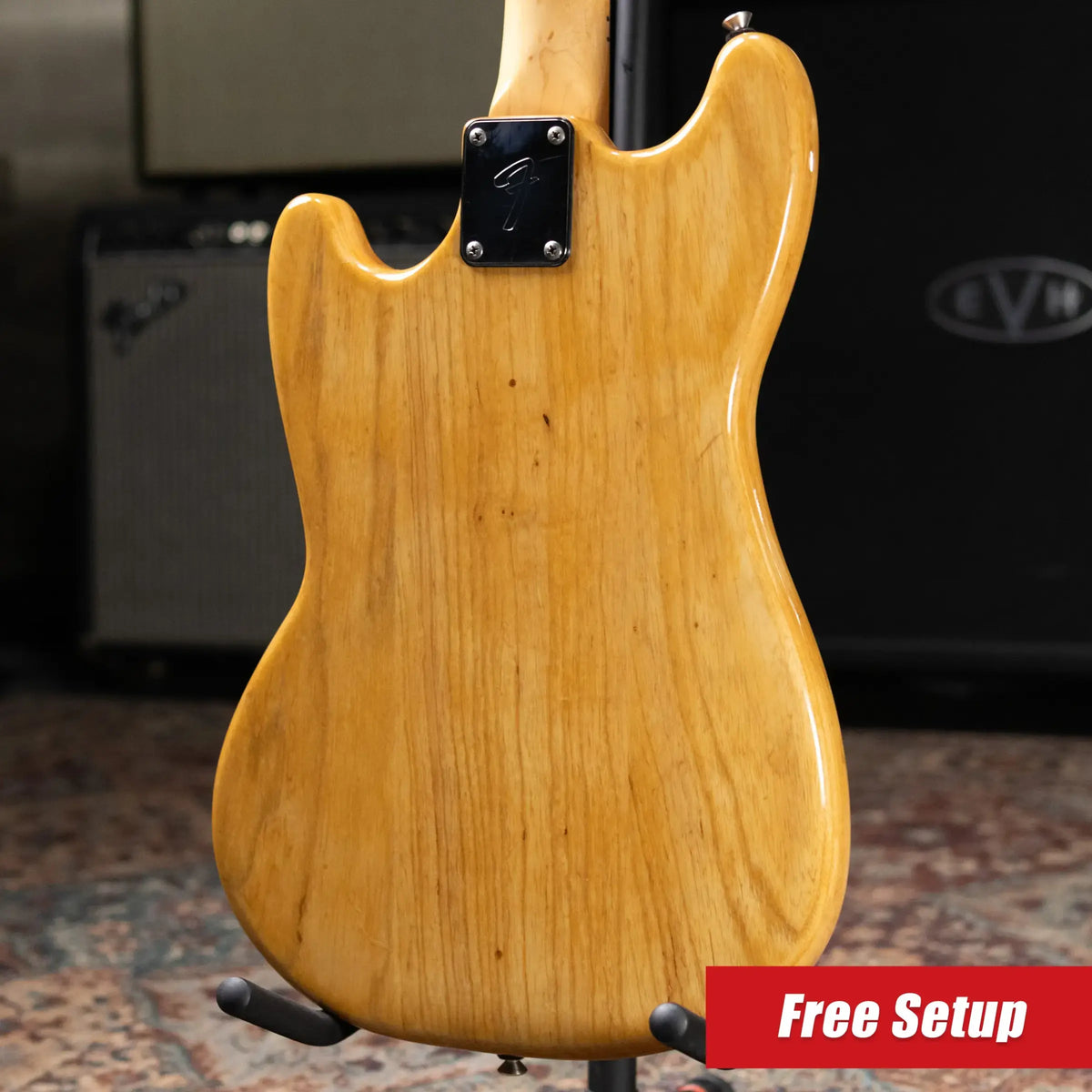 Fender 1978 Musicmaster Bass Guitar - Natural with Custom Hardshell Case - Used