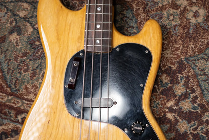 Fender 1978 Musicmaster Bass Guitar - Natural with Custom Hardshell Case - Used