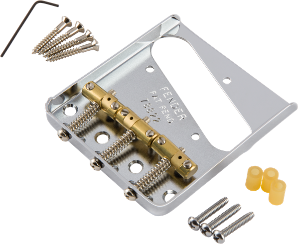 Fender 3-Saddle American Vintage "Hot Rod" Telecaster Bridge Assembly with Compensated Brass Saddles - Nickel