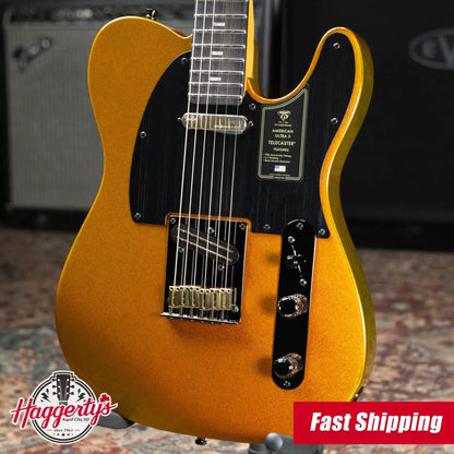Fender 75th Anniversary American Ultra II Telecaster Electric Guitar - Liquid Gold with Hardshell Case