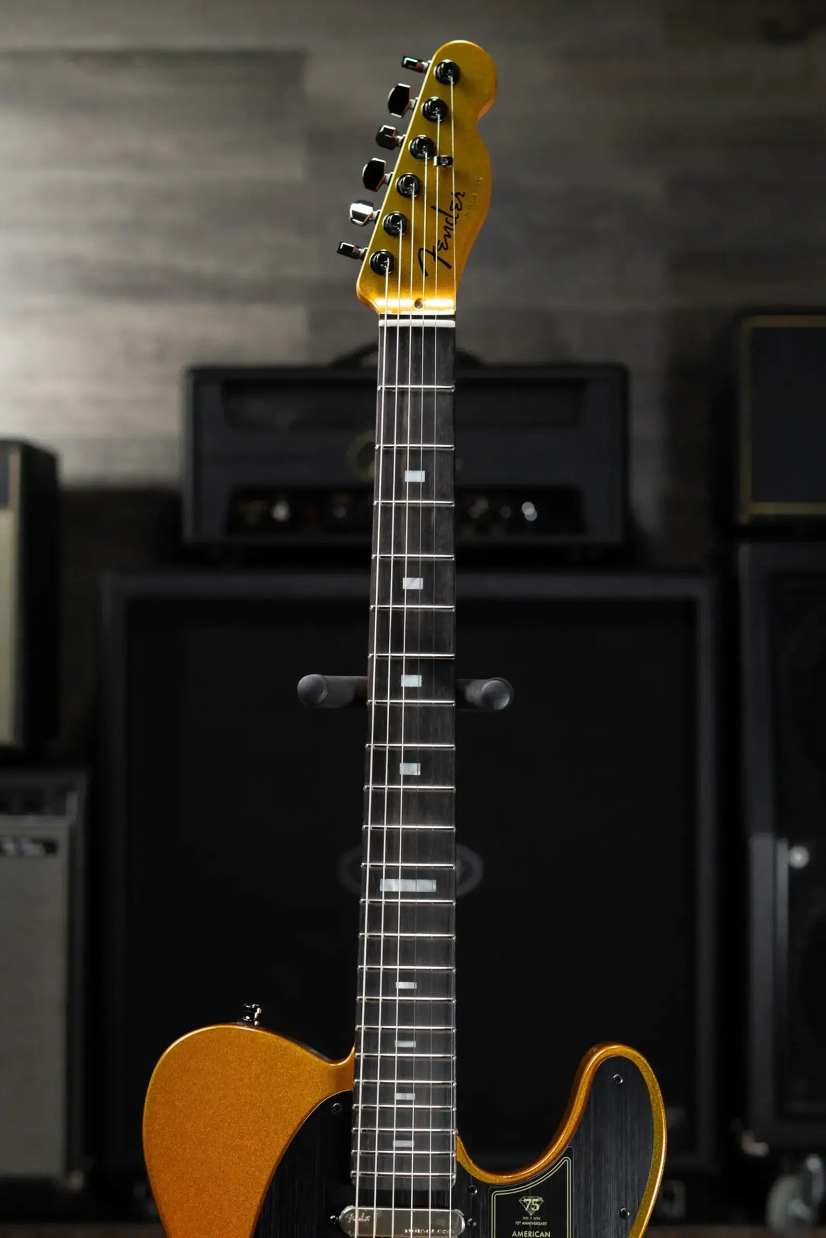 Fender 75th Anniversary American Ultra II Telecaster Electric Guitar - Liquid Gold with Hardshell Case