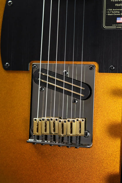 Fender 75th Anniversary American Ultra II Telecaster Electric Guitar - Liquid Gold with Hardshell Case