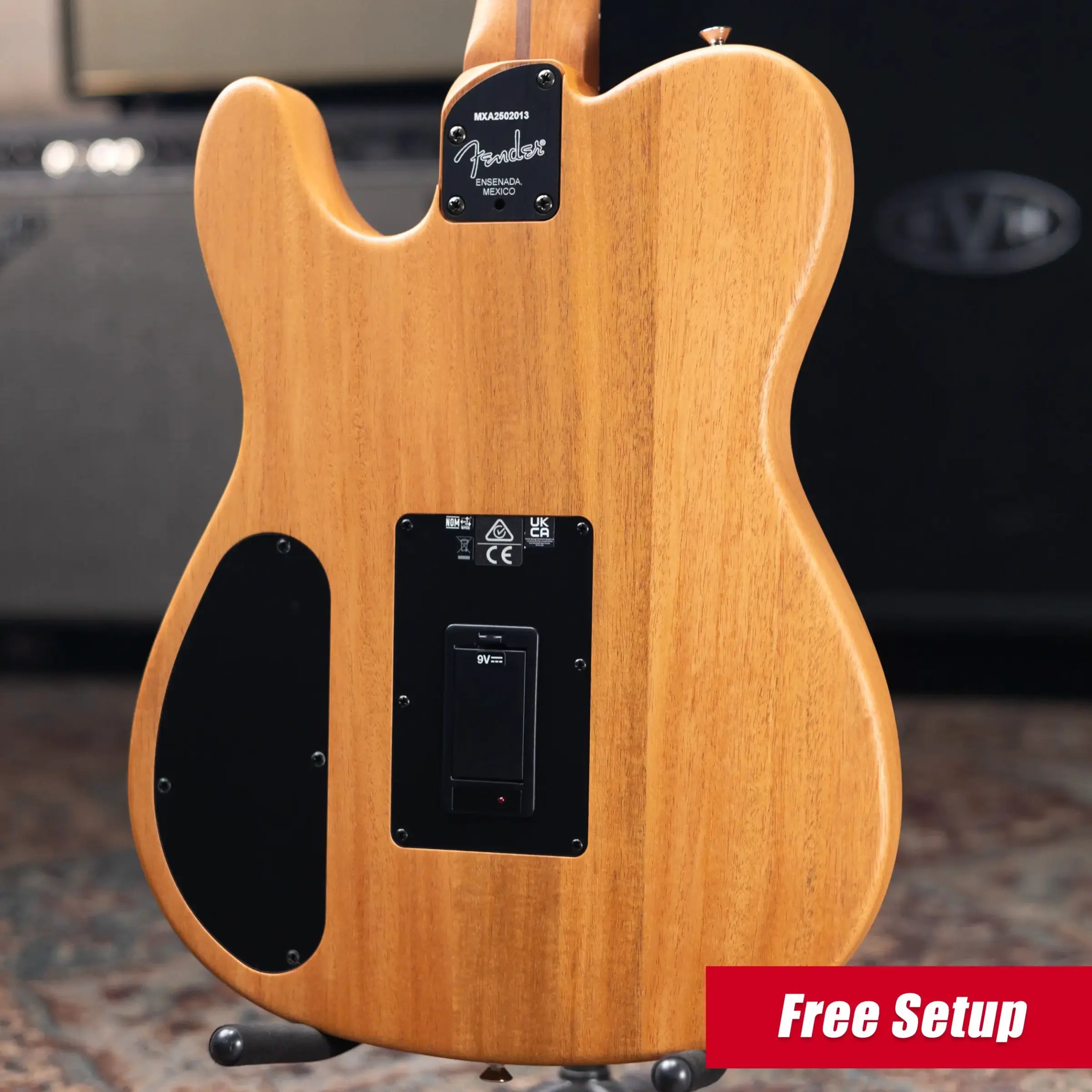 Fender Acoustasonic Player Telecaster Electric Guitar - Brushed Black with Structured Gig Bag