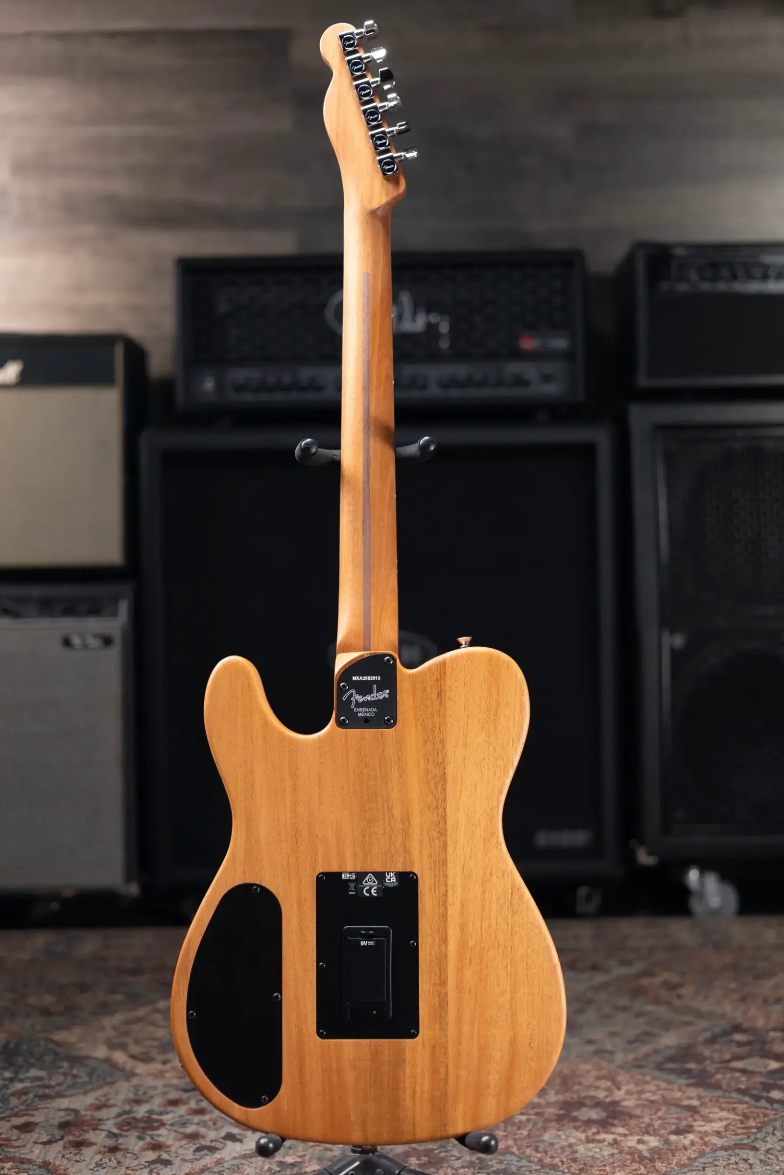 Fender Acoustasonic Player Telecaster Electric Guitar - Brushed Black with Structured Gig Bag