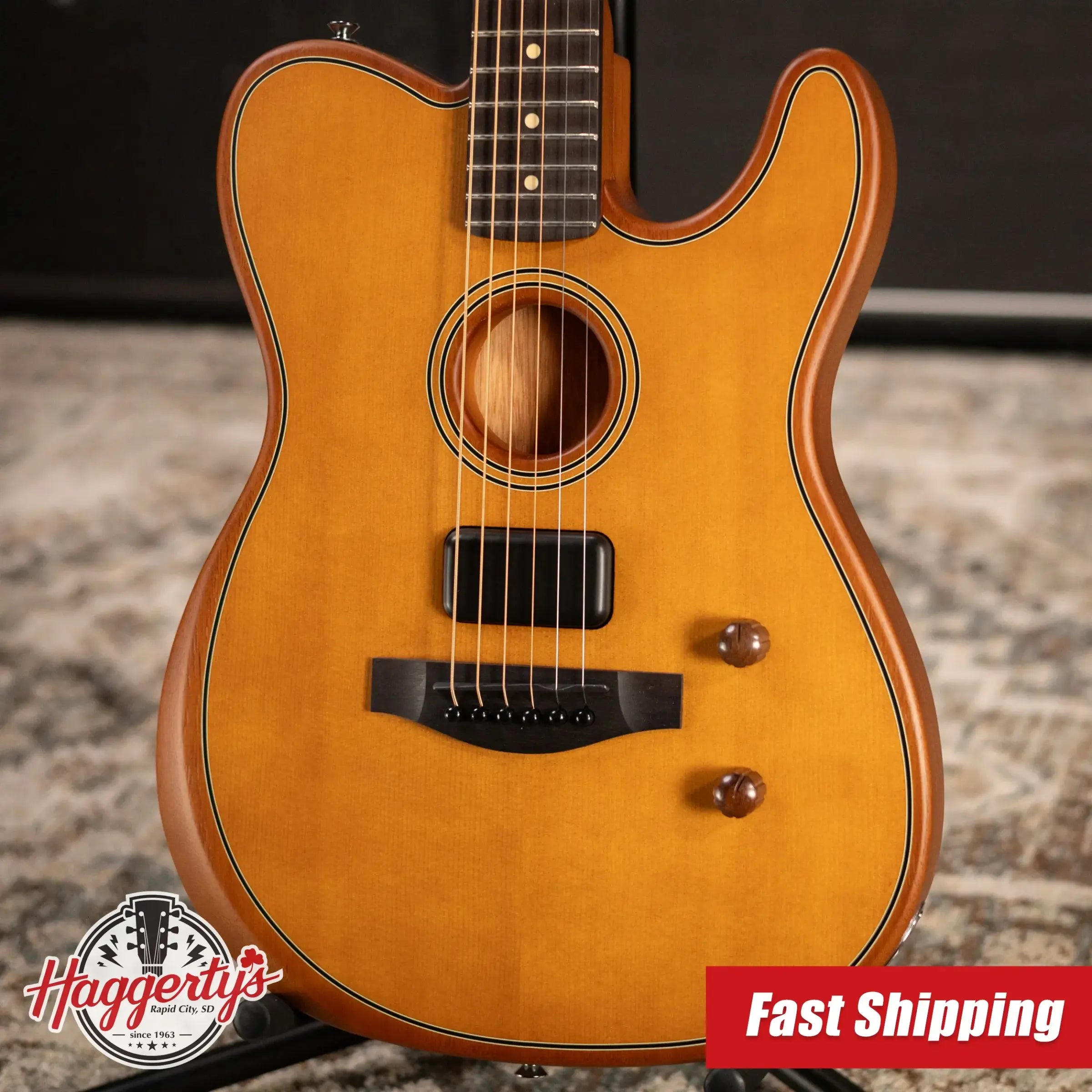 Fender Acoustasonic Standard Telecaster Electric Guitar - Aged Natural