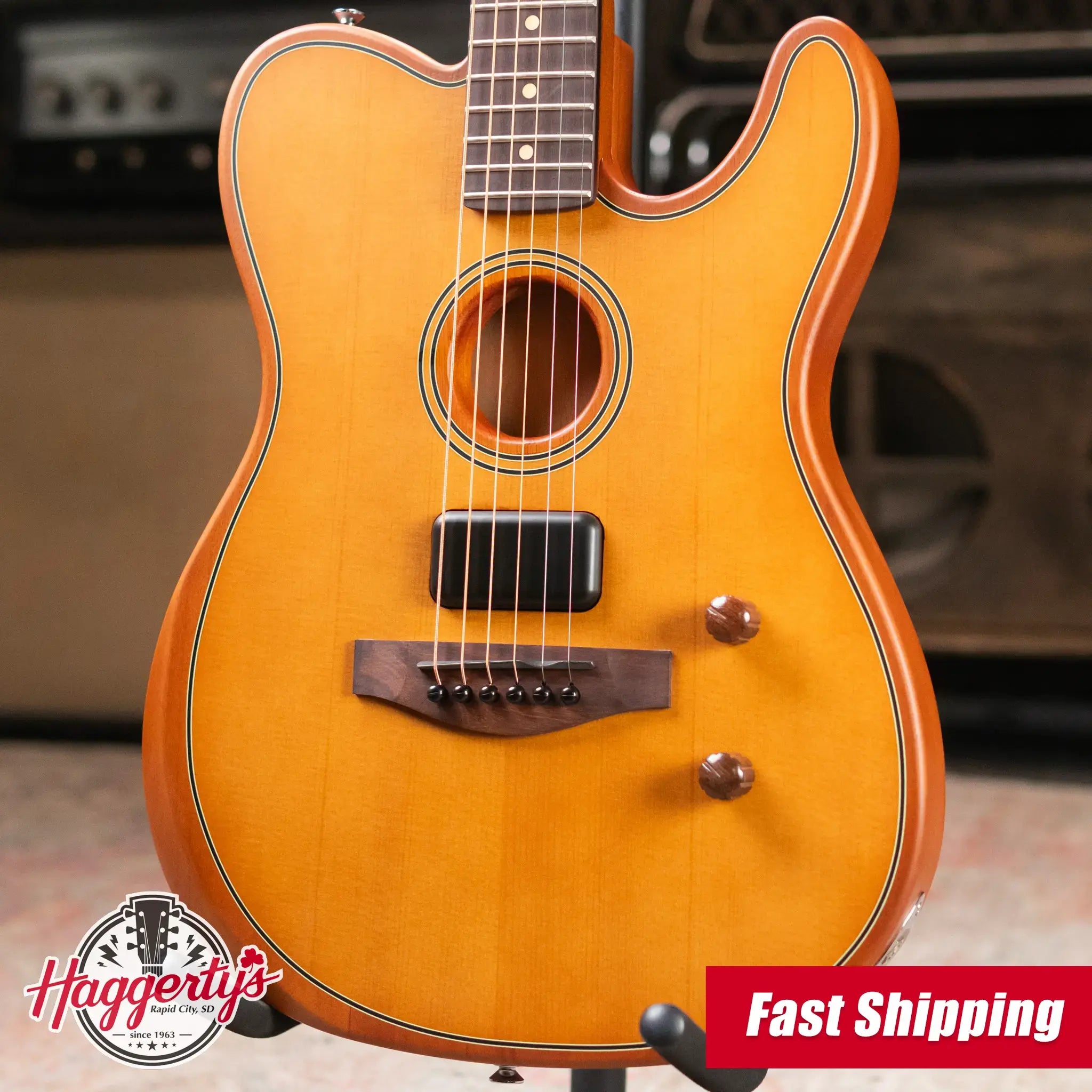 Fender Acoustasonic Standard Telecaster Electric Guitar - Aged Natural