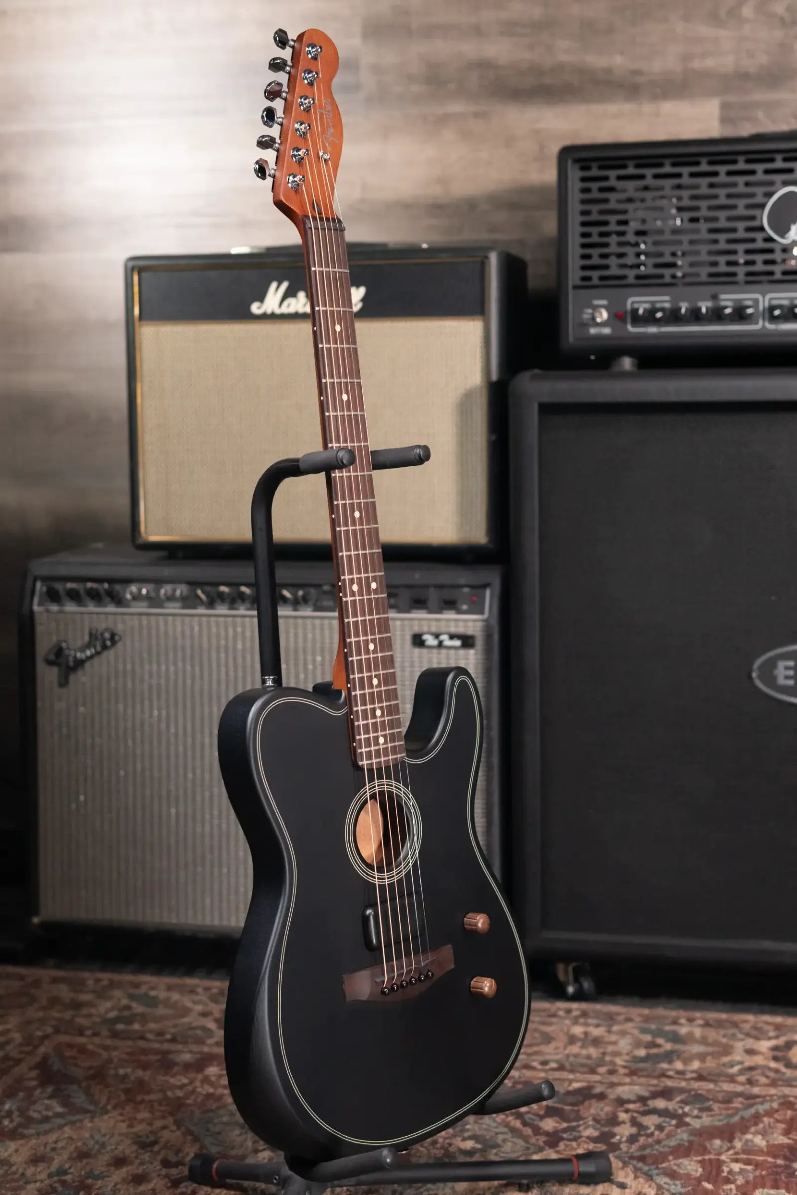 Fender Acoustasonic Standard Telecaster Electric Guitar - Black