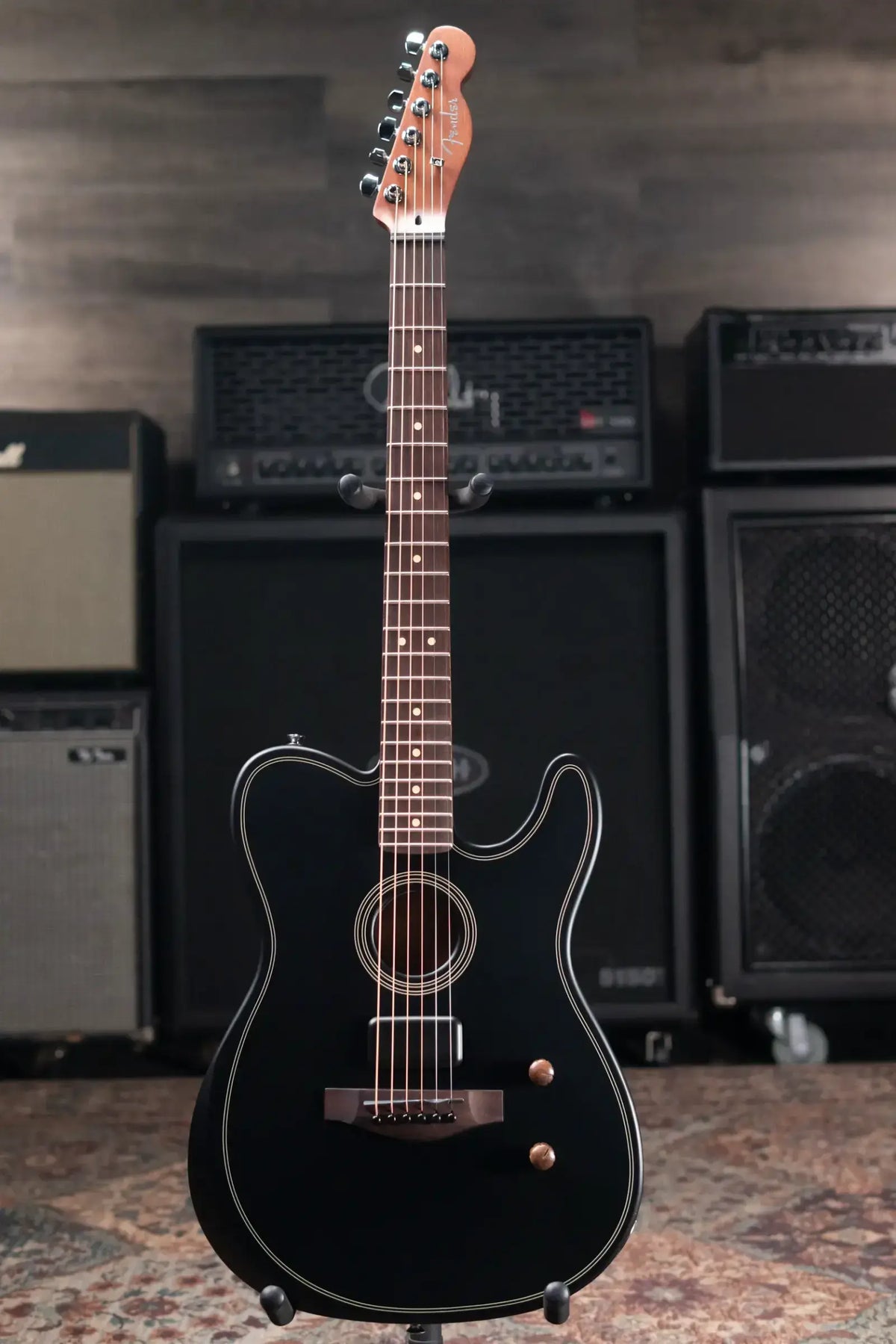 Fender Acoustasonic Standard Telecaster Electric Guitar - Black