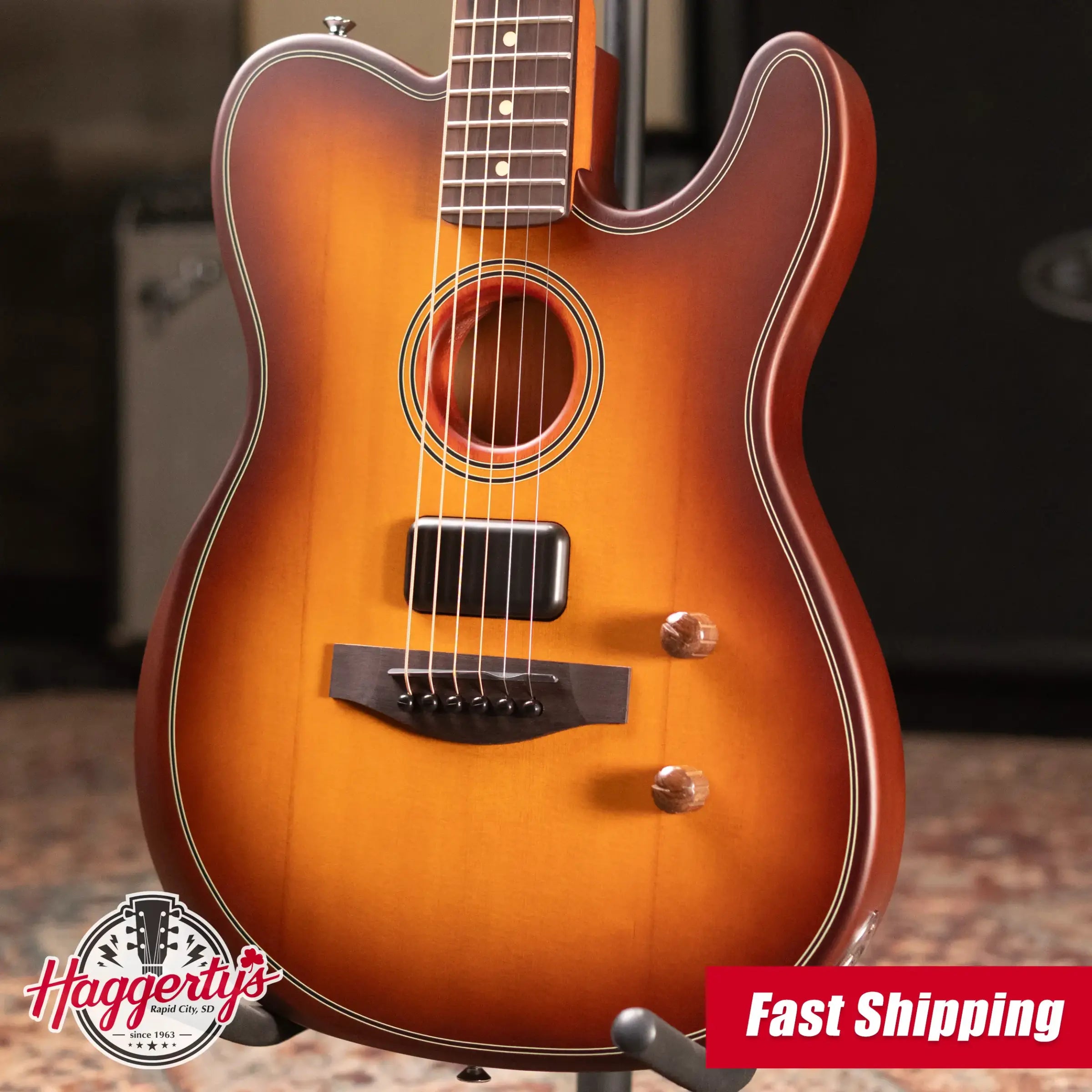 Fender Acoustasonic Standard Telecaster Electric Guitar - Honey Burst