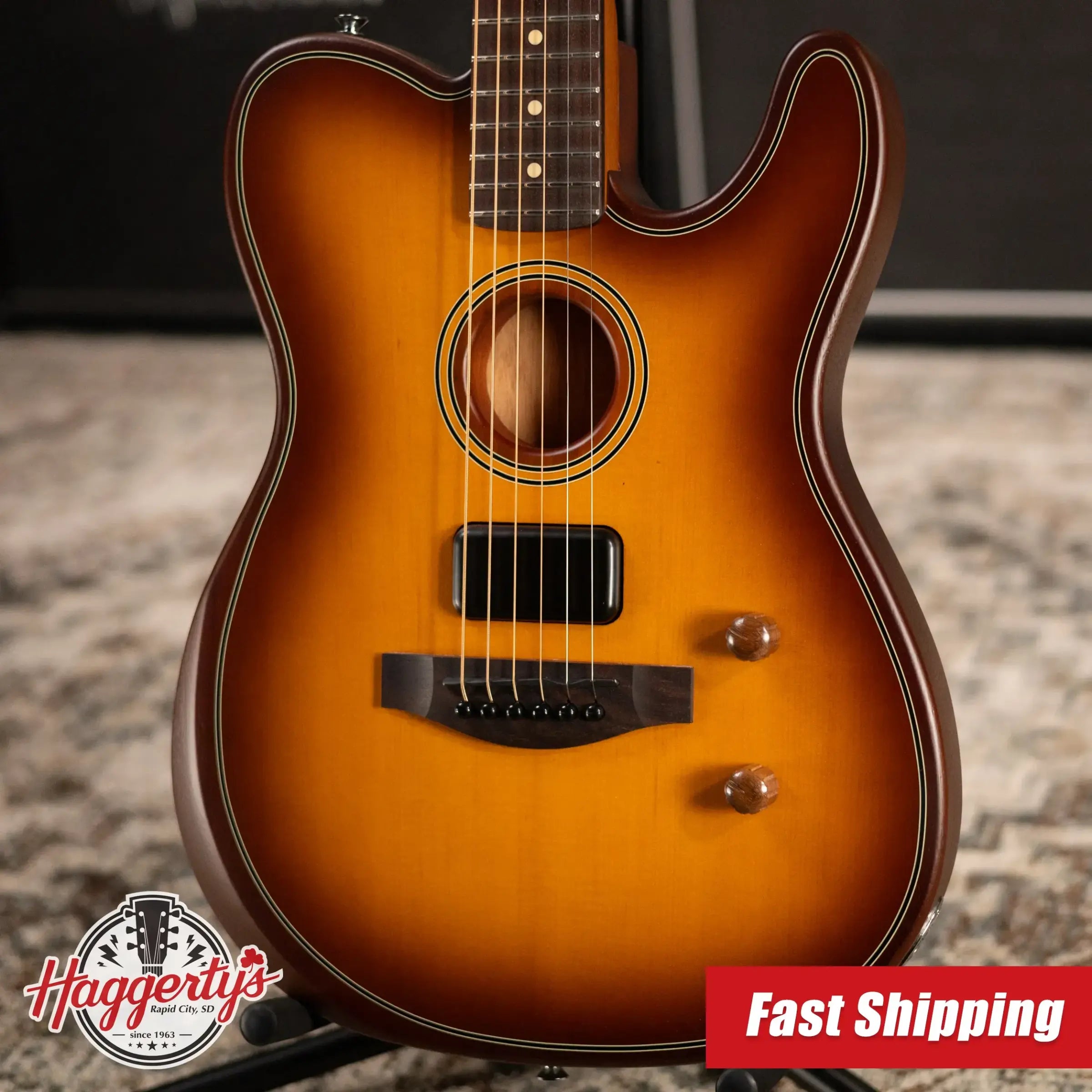 Fender Acoustasonic Standard Telecaster Electric Guitar - Honey Burst