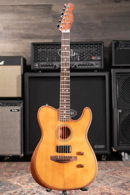 Fender Acoustasonic Standard Telecaster Hollowbody Electric Guitar - Aged Natural - Demo