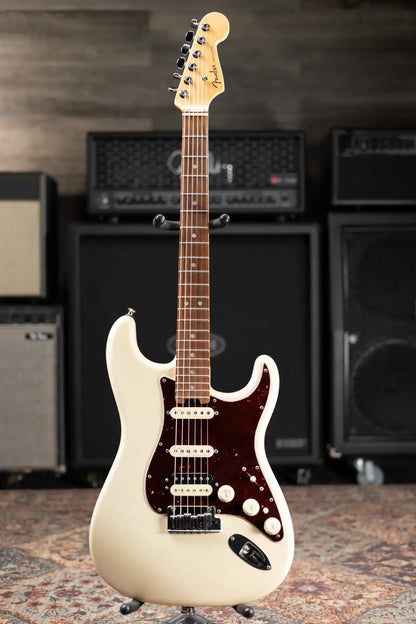 Fender American Elite Stratocaster HSS Shawbucker Electric Guitar - Olympic Pearl with Hardshell Case - Used