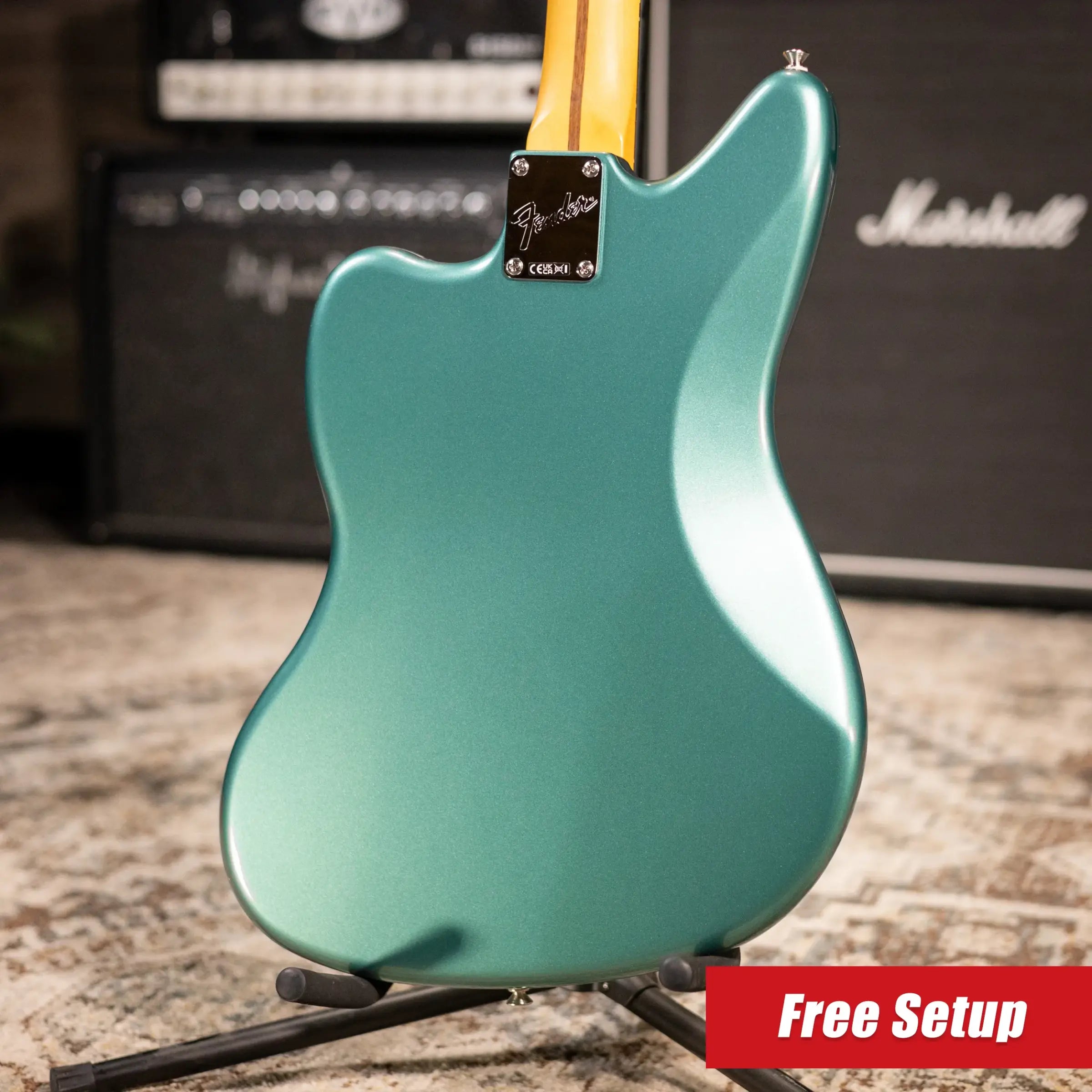 Fender American Professional Classic Jaguar Electric Guitar - Sherwood Green Metallic with Gig Bag