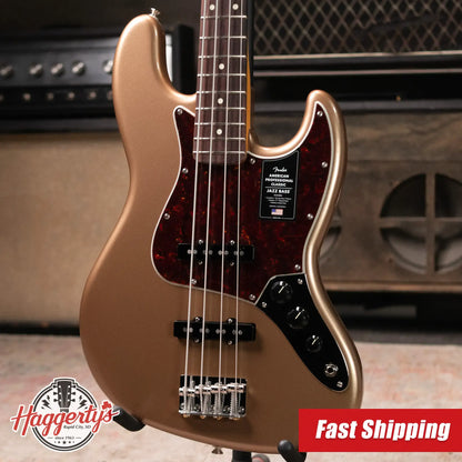 Fender American Professional Classic Jazz Bass - Faded Firemist Gold with Gig Bag