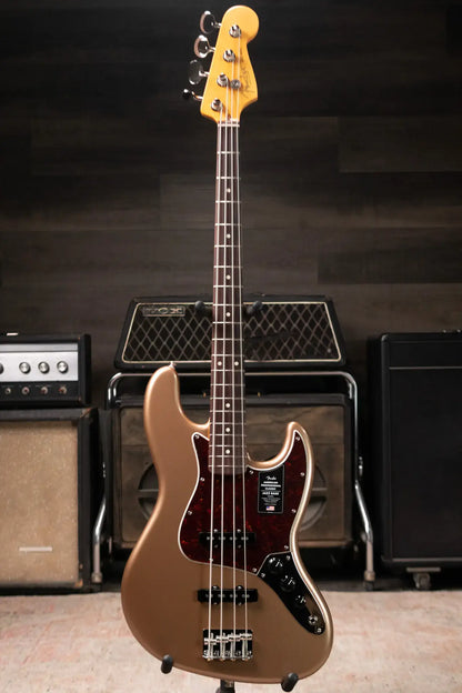 Fender American Professional Classic Jazz Bass - Faded Firemist Gold with Gig Bag