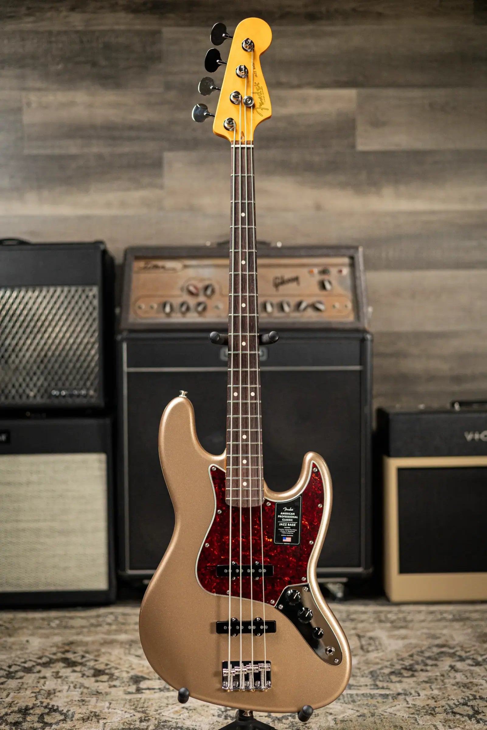 Fender American Professional Classic Jazz Bass - Faded Firemist Gold with Gig Bag