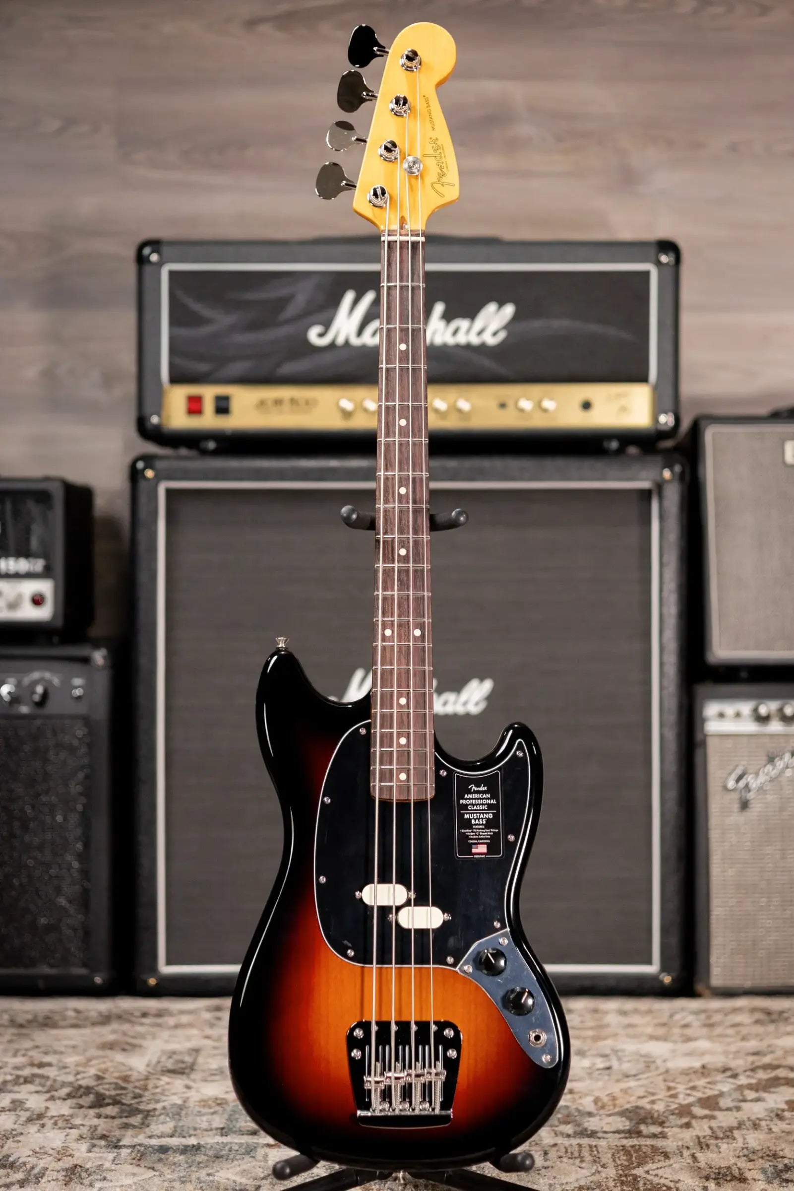 Fender American Professional Classic Mustang Bass - 3-Color Sunburst with Gig Bag