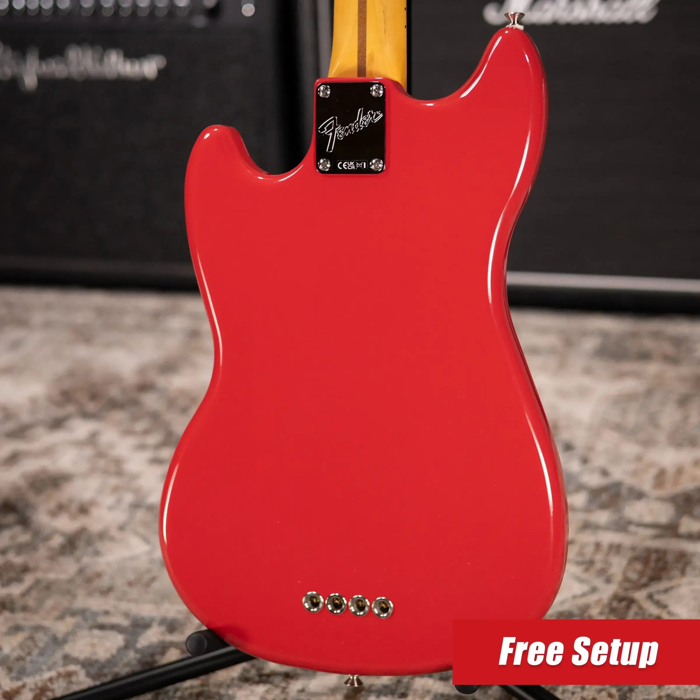 Fender American Professional Classic Mustang Bass - Faded Dakota Red with Gig Bag