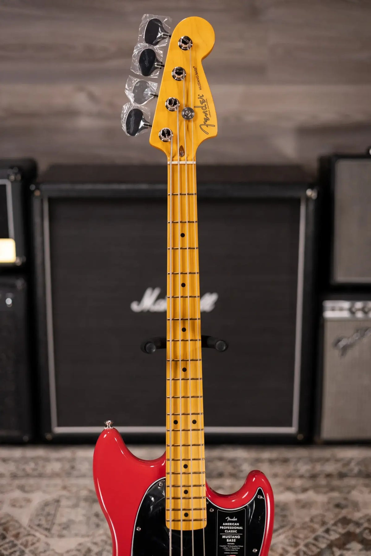 Fender American Professional Classic Mustang Bass - Faded Dakota Red with Gig Bag