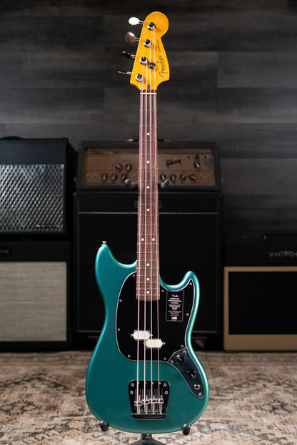 Fender American Professional Classic Mustang Bass - Faded Sherwood Green Metallic with Gig Bag