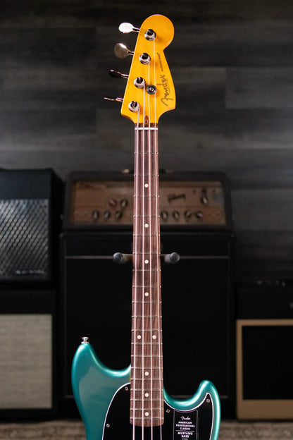 Fender American Professional Classic Mustang Bass - Faded Sherwood Green Metallic with Gig Bag