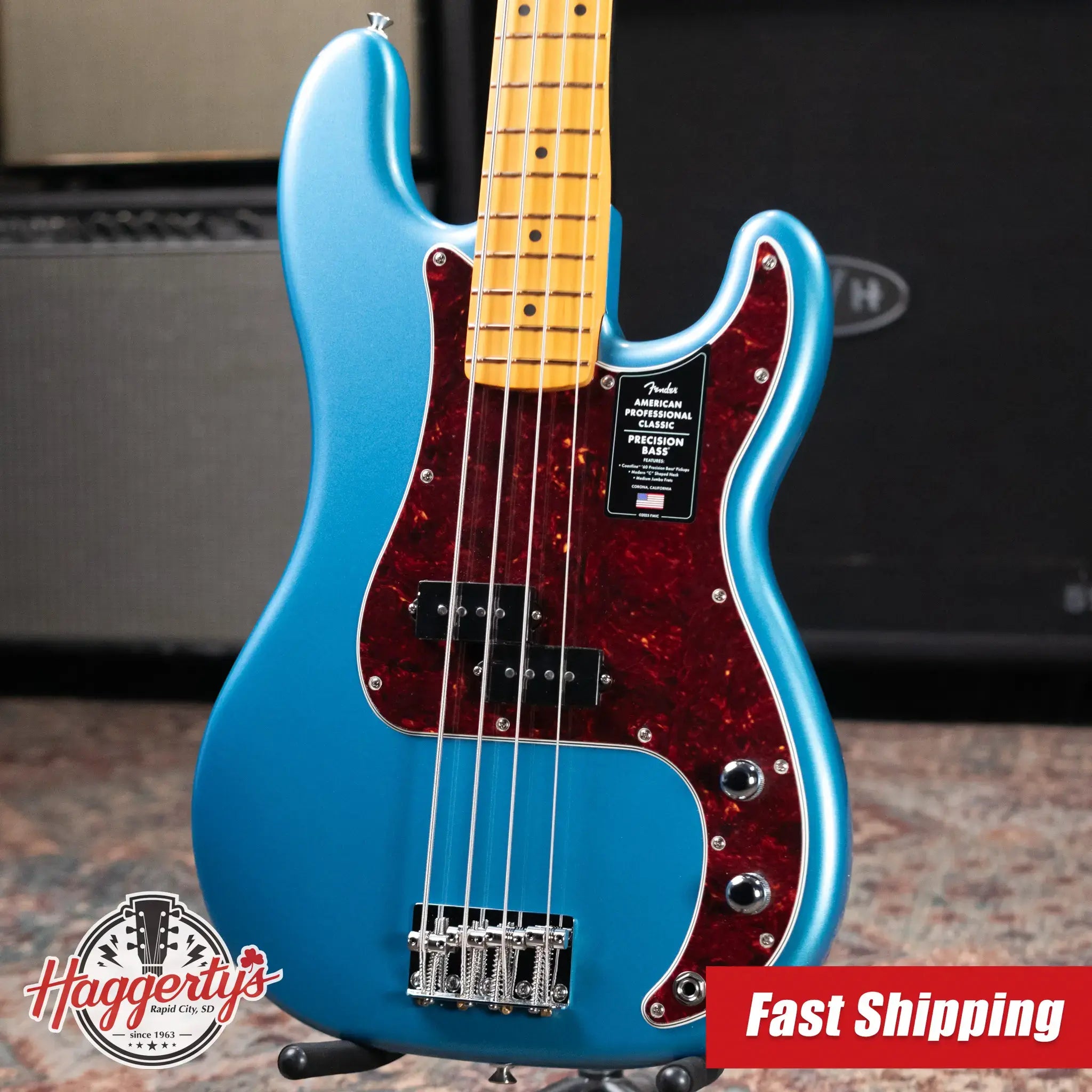 Fender American Professional Classic Precision Bass - Faded Lake Placid Blue with Gig Bag
