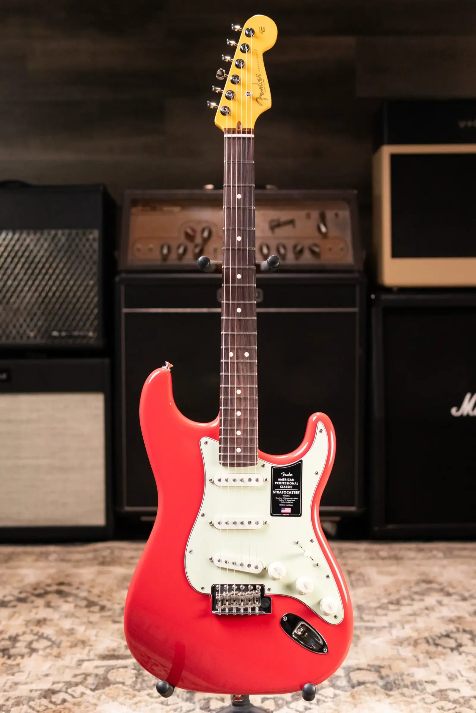 Fender American Professional Classic Stratocaster Electric Guitar - Faded Dakota Red with Gig Bag