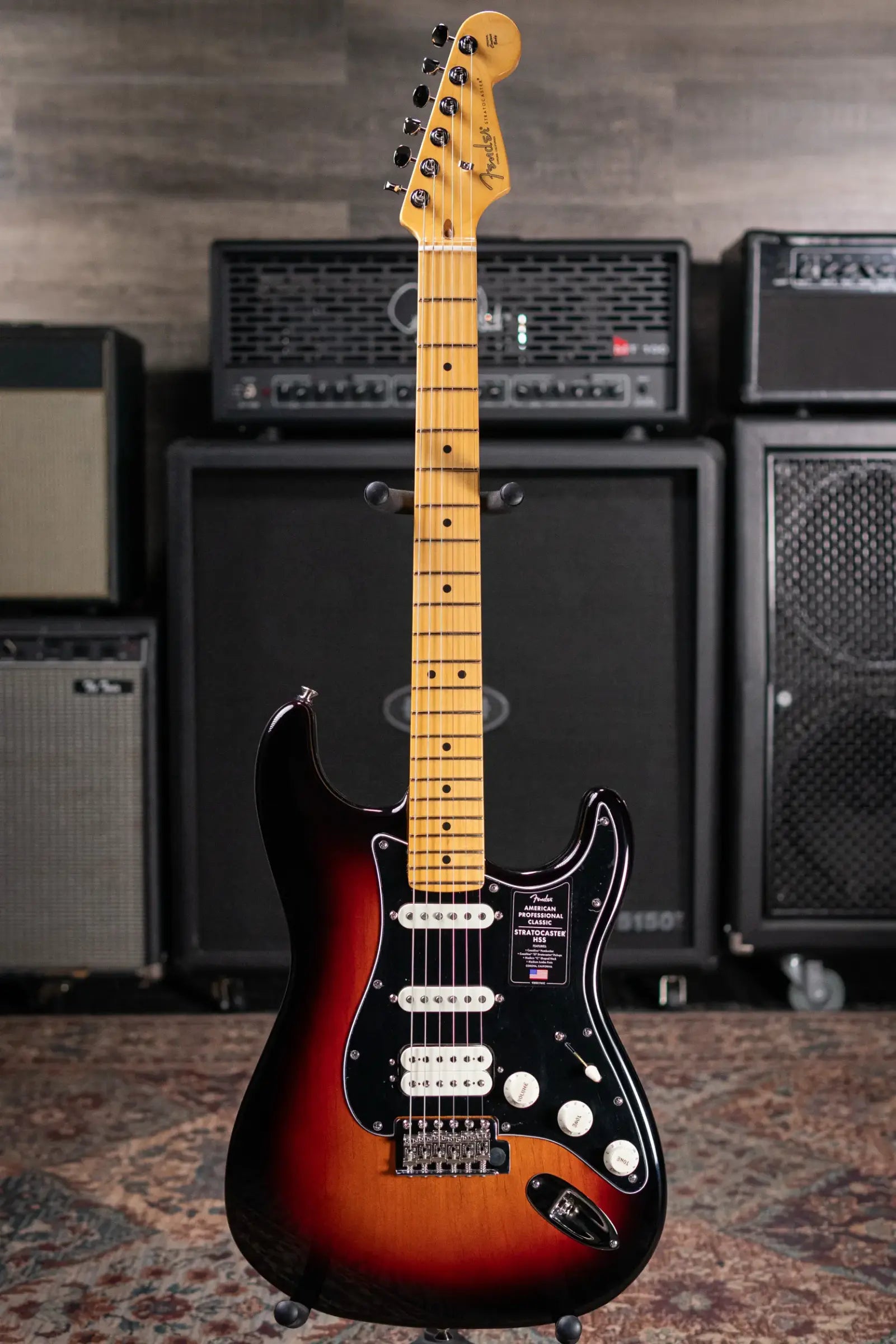 Fender American Professional Classic Stratocaster HSS Electric Guitar - 3-Color Sunburst with Gig Bag