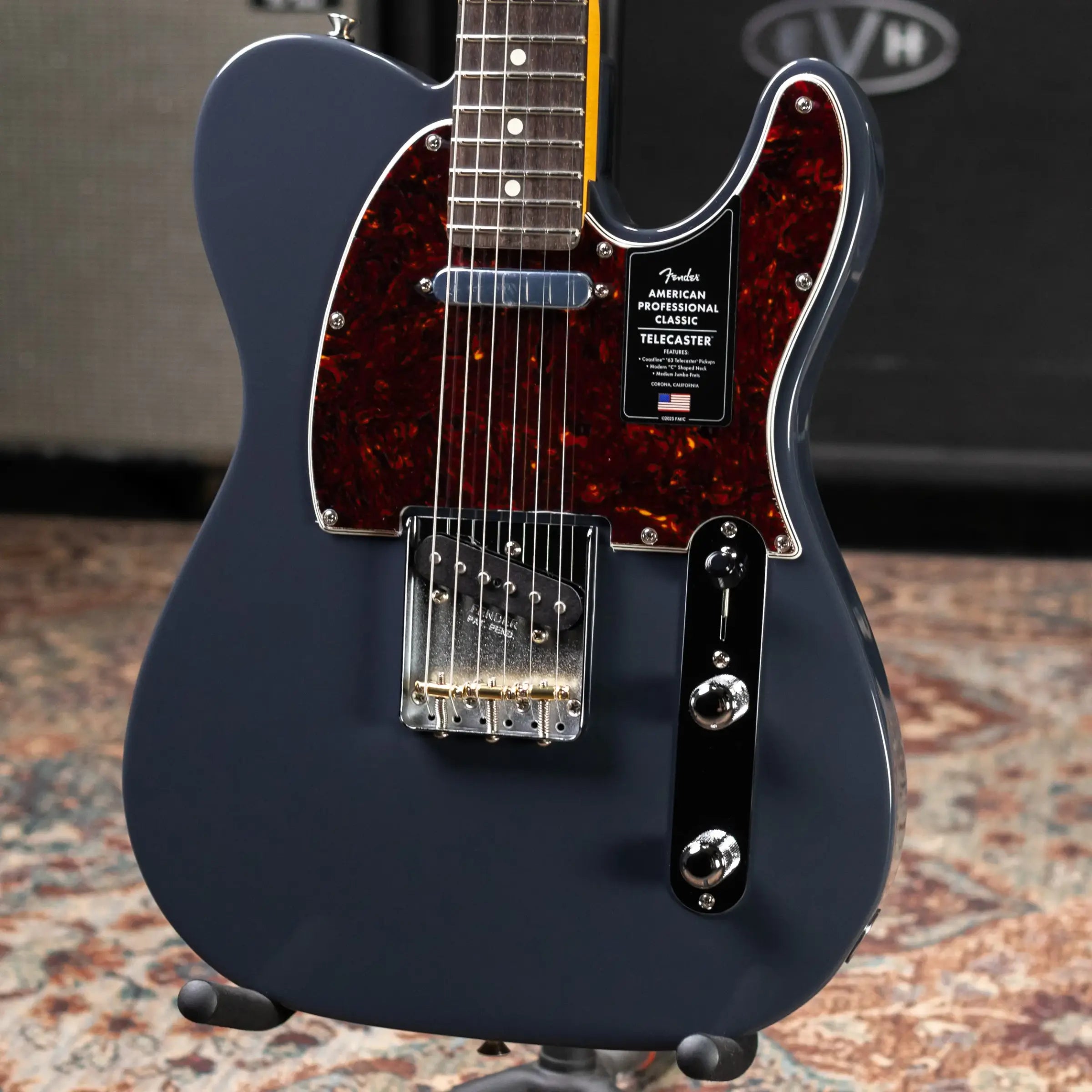 Fender American Professional Classic Telecaster Electric Guitar - Faded Black with Gig Bag