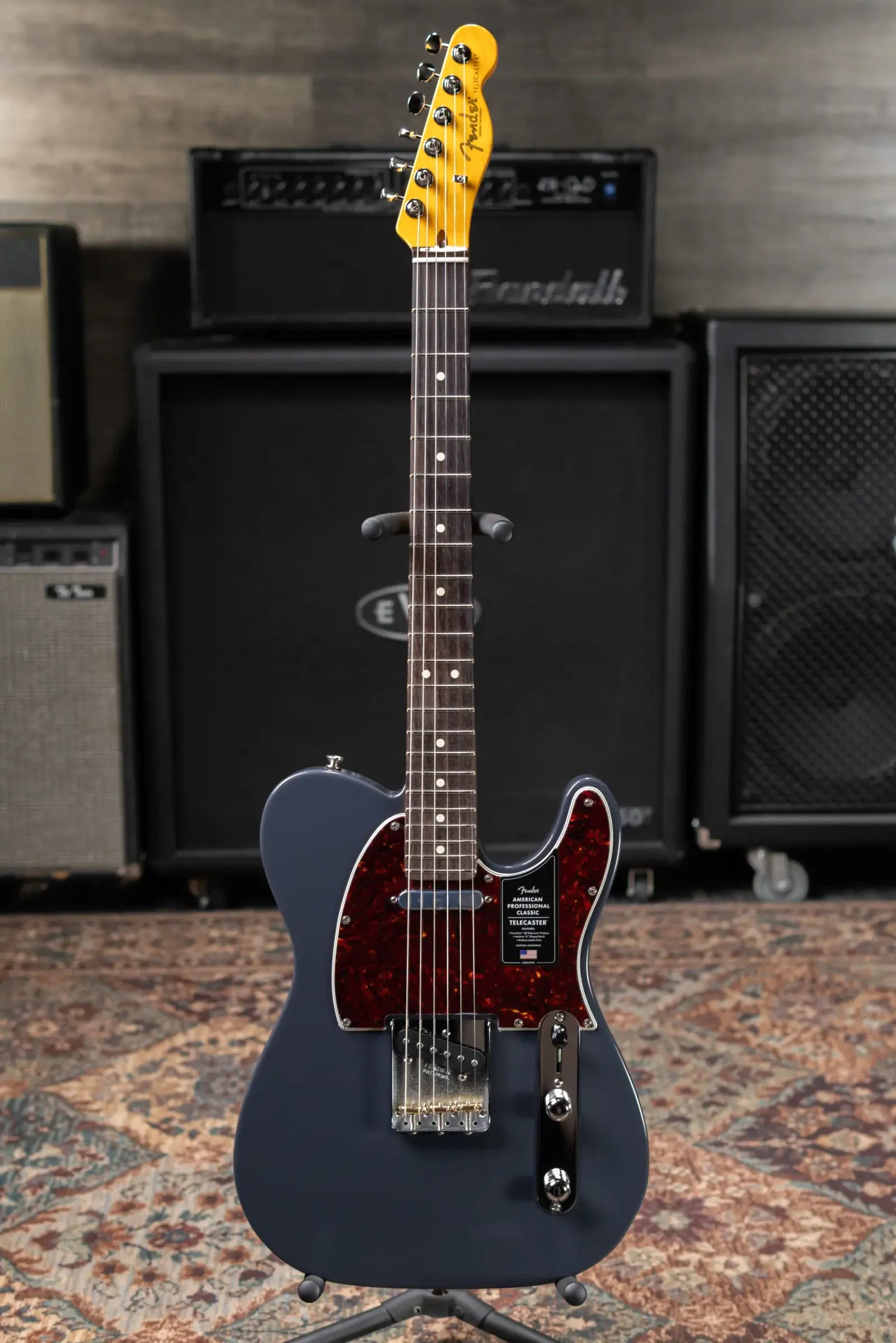 Fender American Professional Classic Telecaster Electric Guitar - Faded Black with Gig Bag