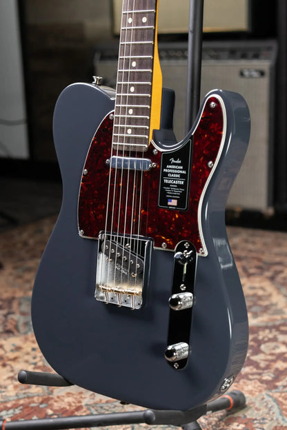 Fender American Professional Classic Telecaster Electric Guitar - Faded Black with Gig Bag