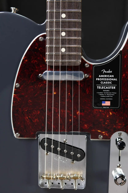 Fender American Professional Classic Telecaster Electric Guitar - Faded Black with Gig Bag
