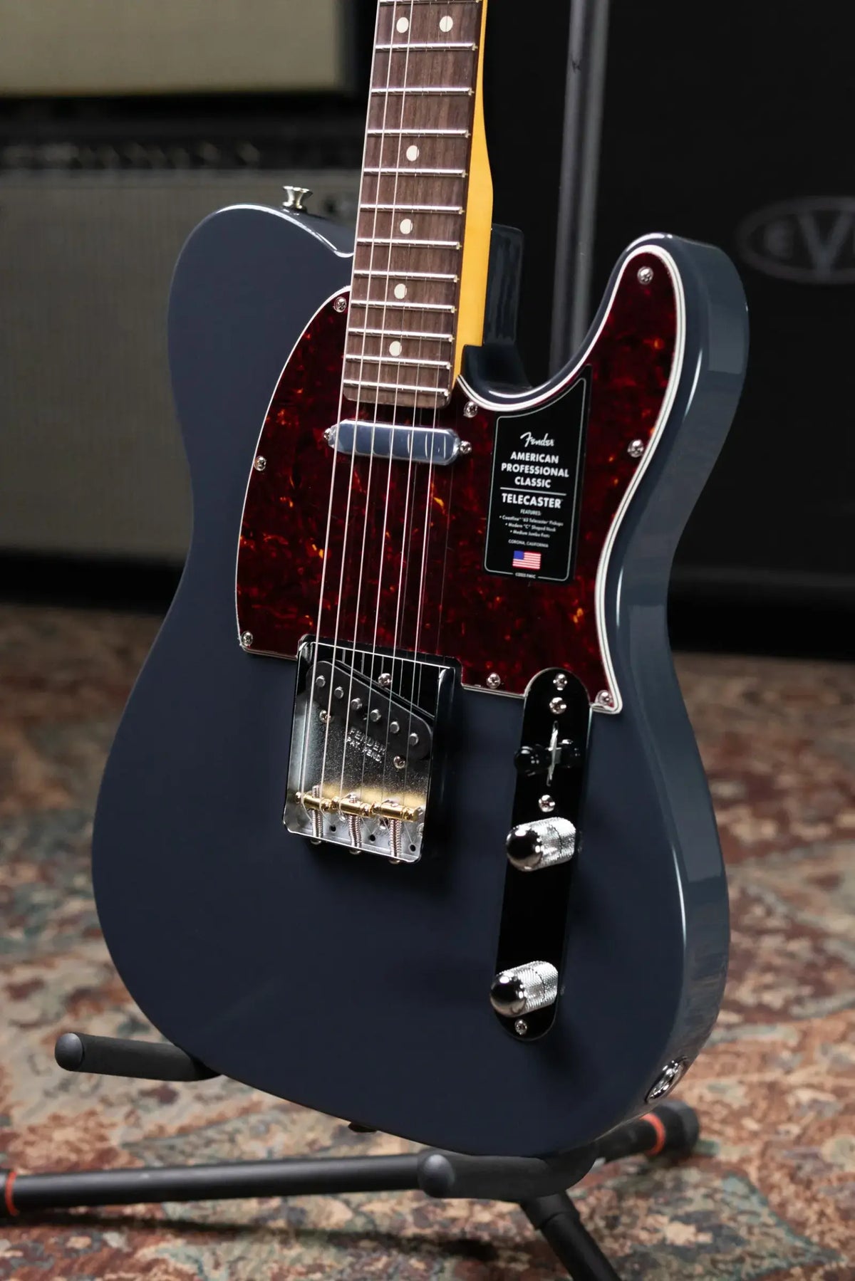 Fender American Professional Classic Telecaster Electric Guitar - Faded Black with Gig Bag