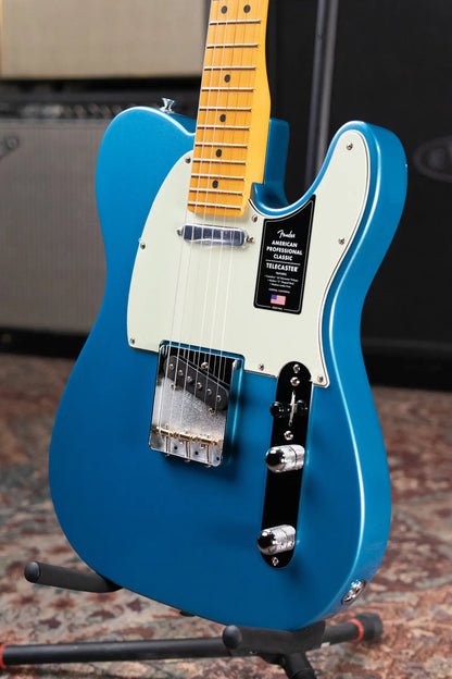 Fender American Professional Classic Telecaster Electric Guitar - Faded Lake Placid Blue with Gig Bag