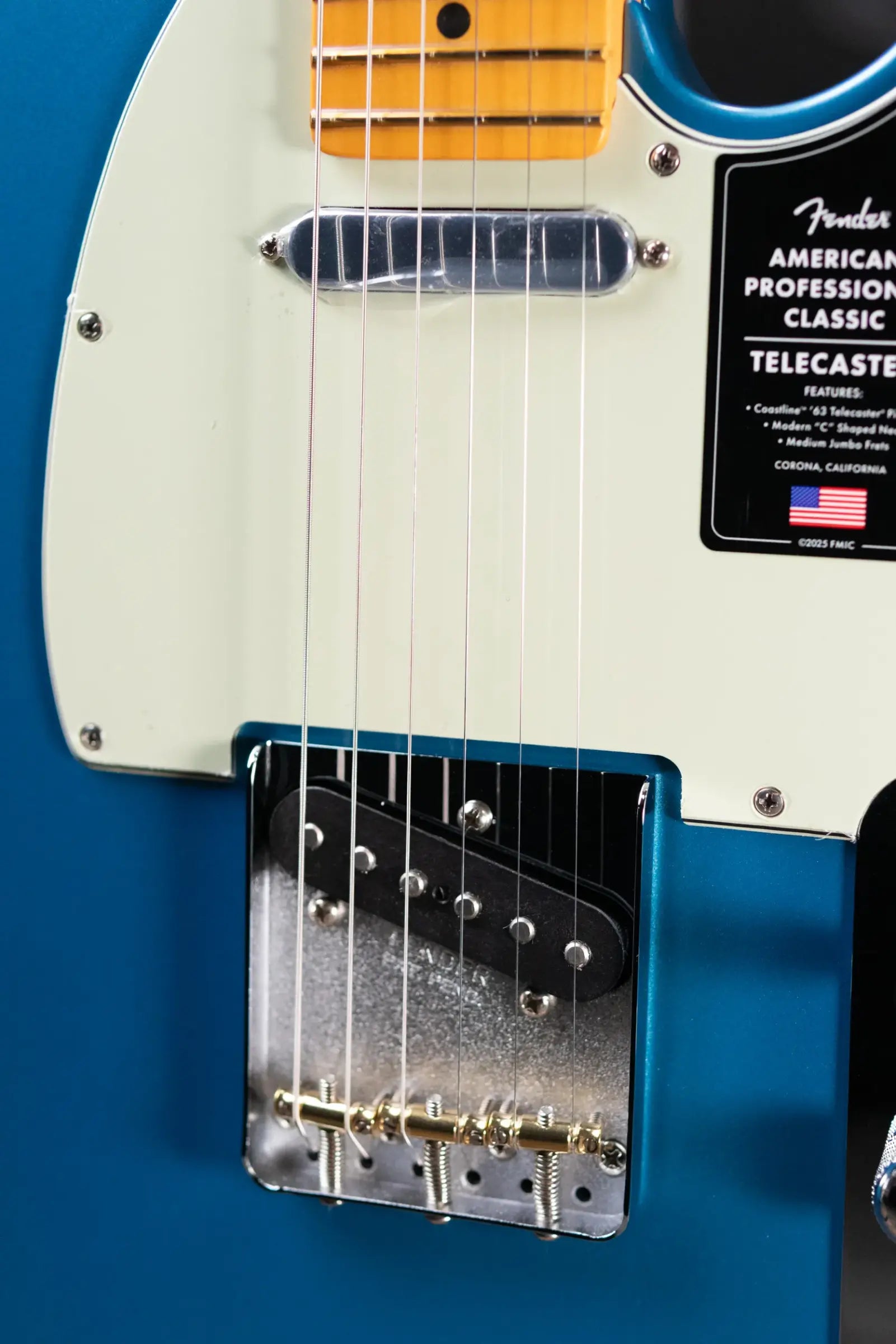 Fender American Professional Classic Telecaster Electric Guitar - Faded Lake Placid Blue with Gig Bag