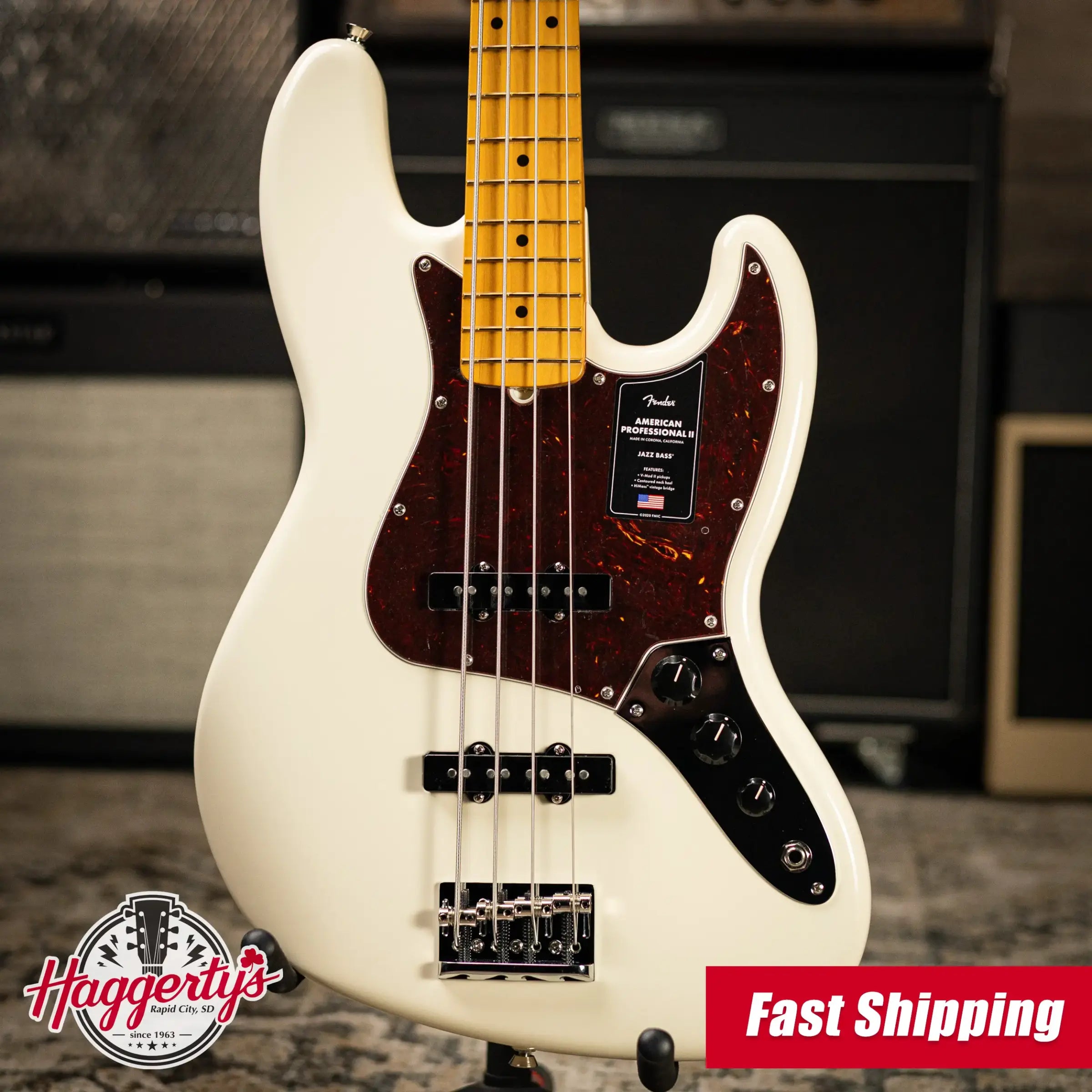 Fender American Professional II Jazz Bass - Olympic White with Hardshell Case
