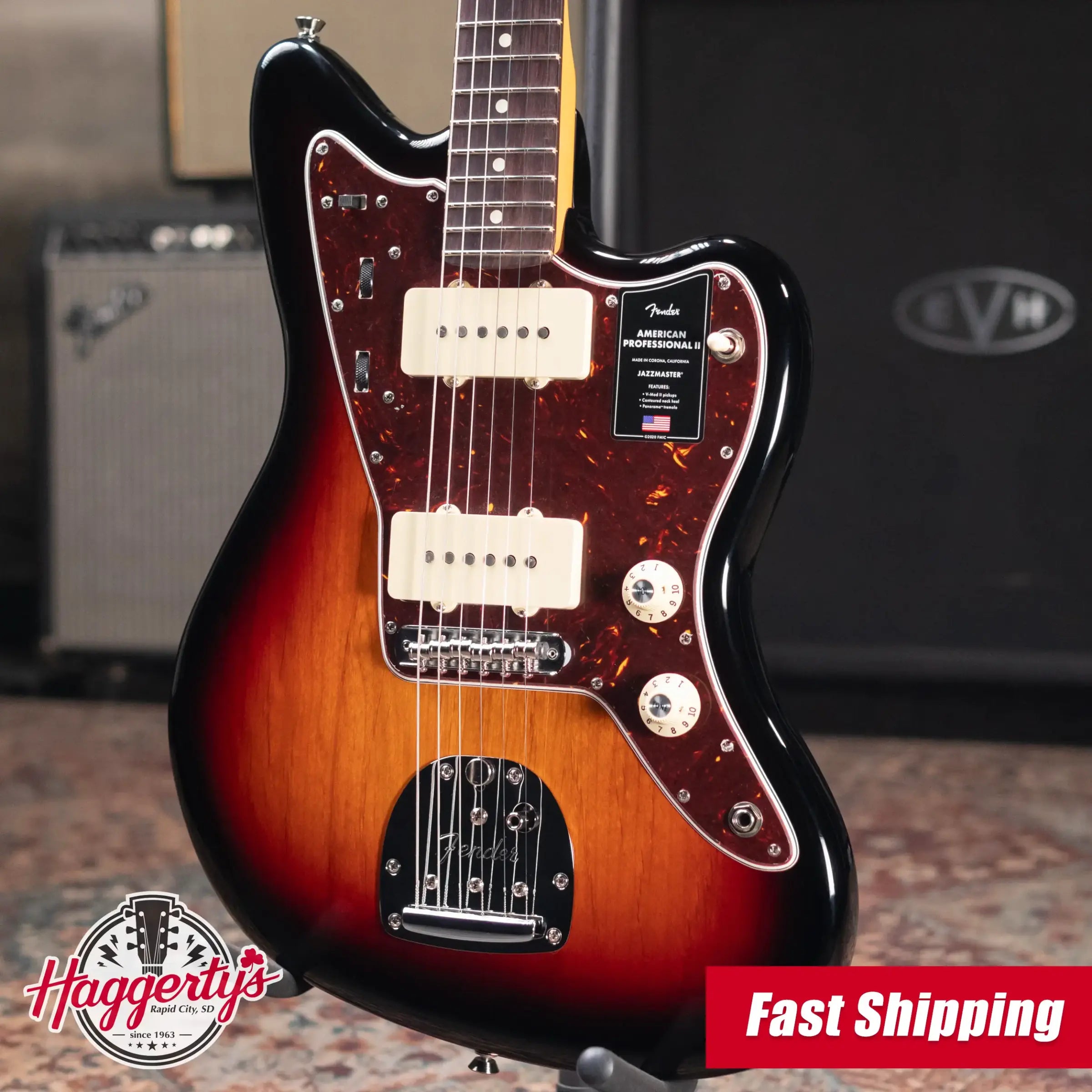 Fender American Professional II Jazzmaster Electric Guitar - 3-Color Sunburst with Hardshell Case