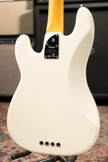 Fender American Professional II Precision Bass®, Maple Fingerboard, Olympic White - Deluxe Molded Case - Used