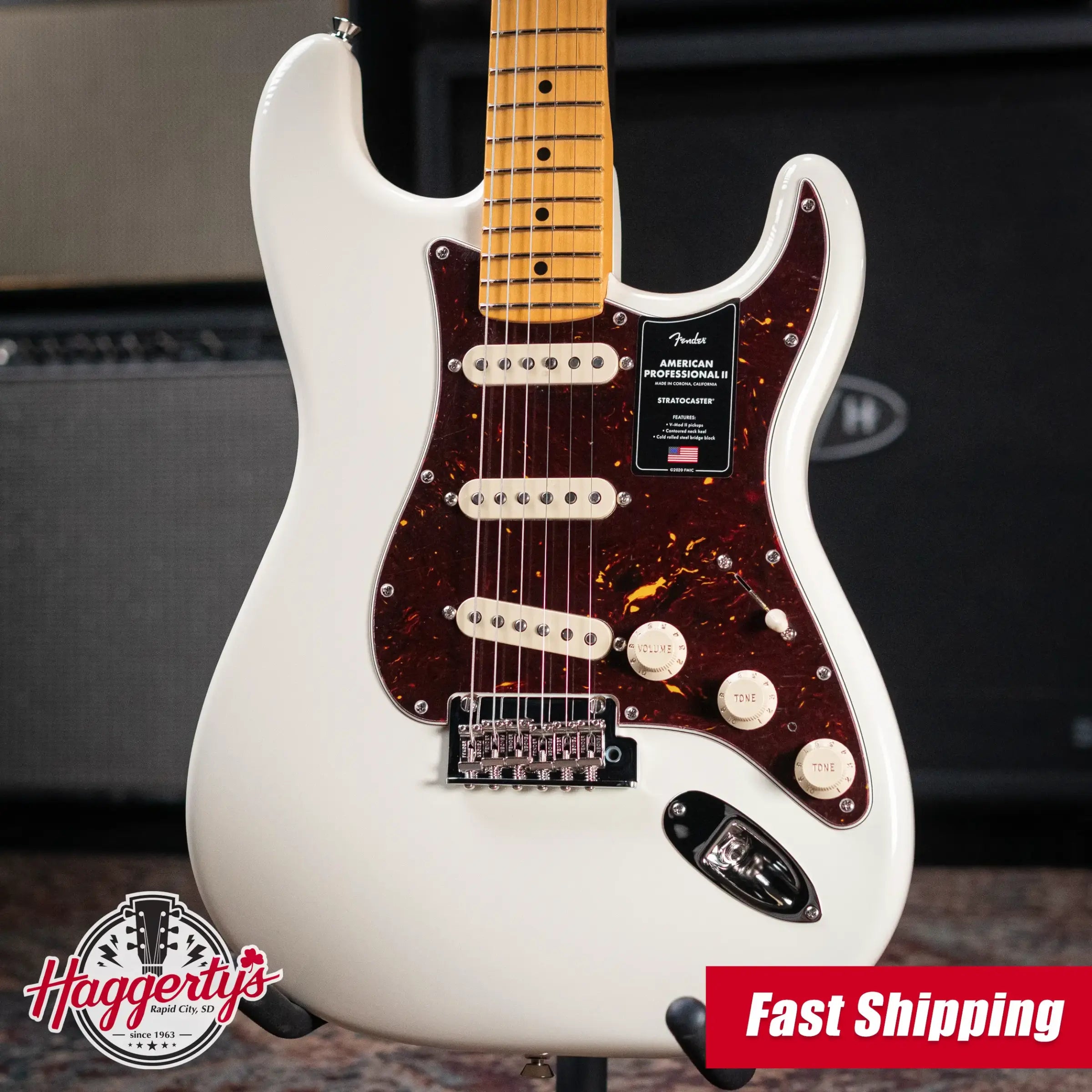 Fender American Professional II Stratocaster Electric Guitar - Olympic White with Hardshell Case