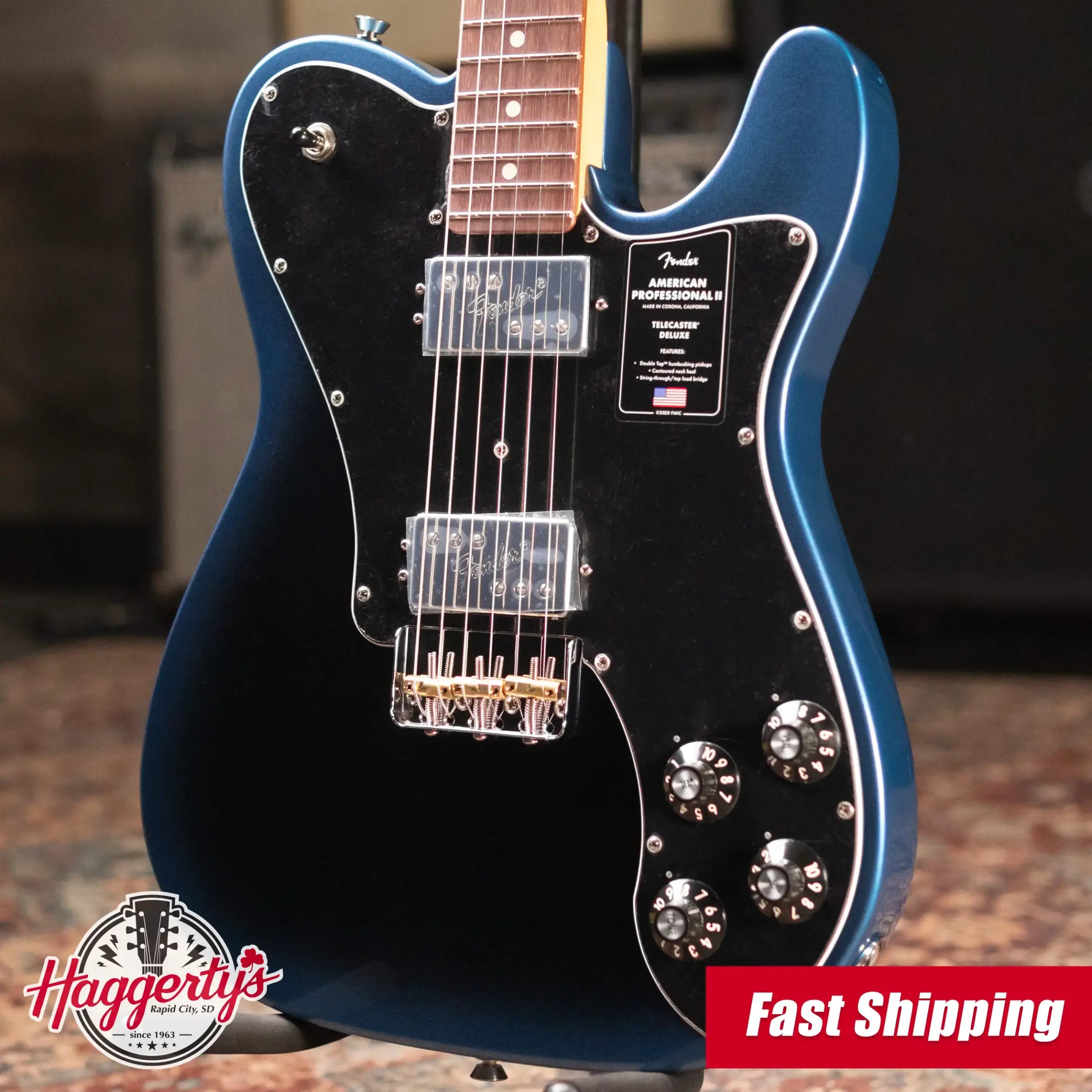 Fender American Professional II Telecaster Deluxe Electric Guitar - Dark Night with Hardshell Case