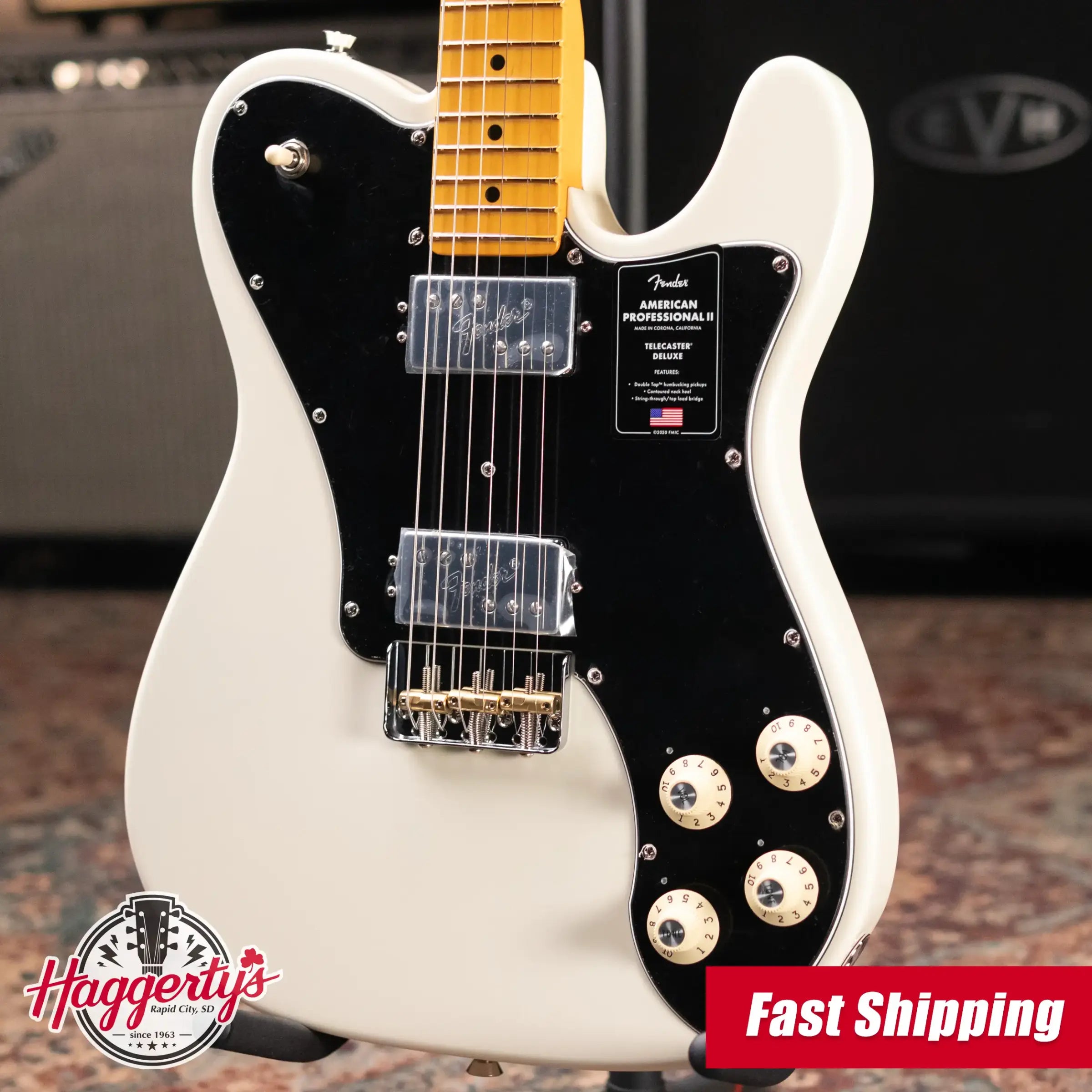 Fender American Professional II Telecaster Deluxe Electric Guitar - Olympic White with Hardshell Case