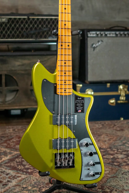 Fender American Ultra II Meteora Bass, Maple Fingerboard - Solar Flare with Deluxe Molded Hardshell Case