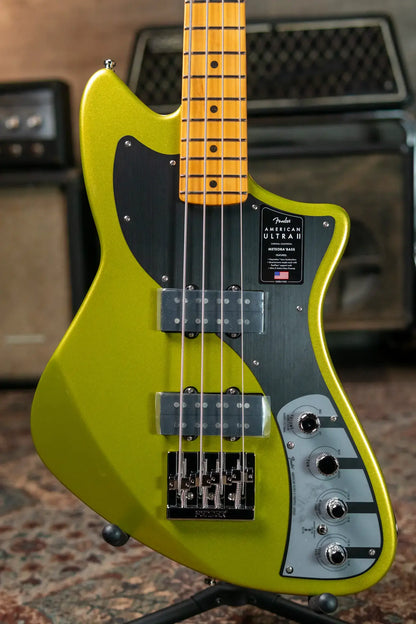 Fender American Ultra II Meteora Bass, Maple Fingerboard - Solar Flare with Deluxe Molded Hardshell Case