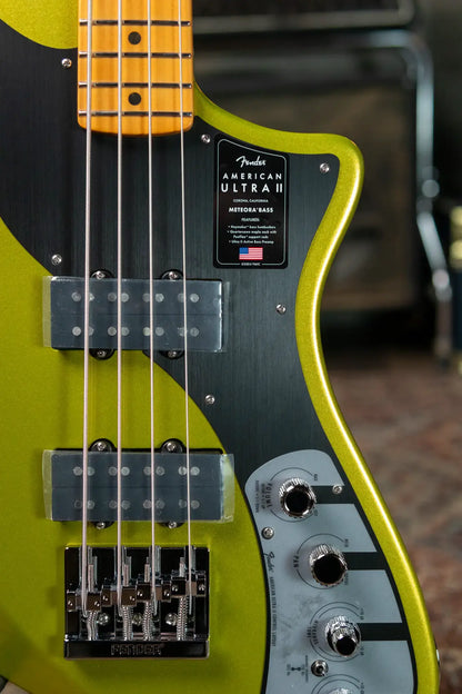 Fender American Ultra II Meteora Bass, Maple Fingerboard - Solar Flare with Deluxe Molded Hardshell Case