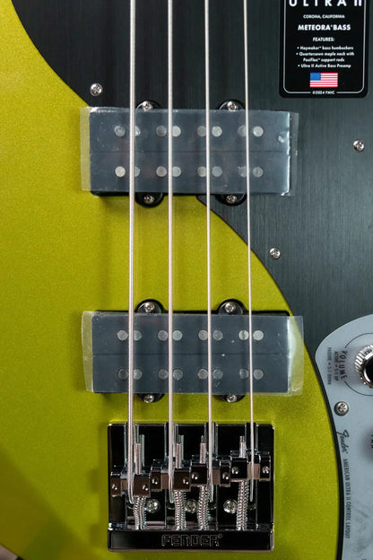 Fender American Ultra II Meteora Bass, Maple Fingerboard - Solar Flare with Deluxe Molded Hardshell Case