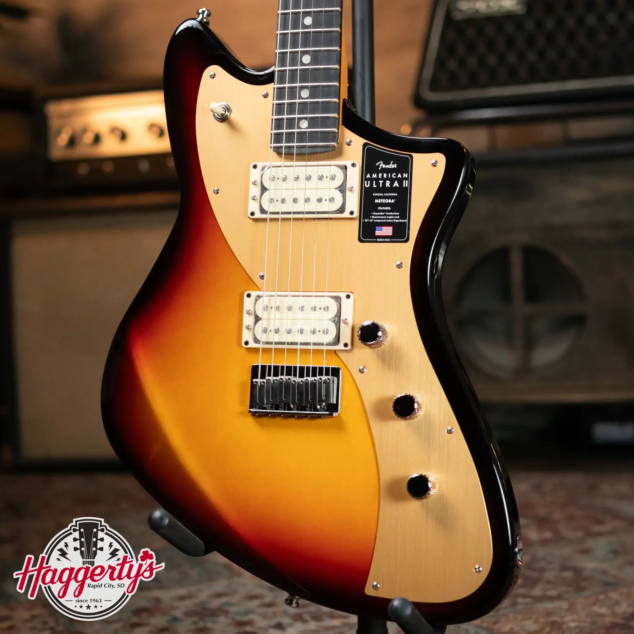 Fender American Ultra II Meteora, Ebony Fingerboard - Ultraburst With Deluxe Molded Hardshell Case - Demo
