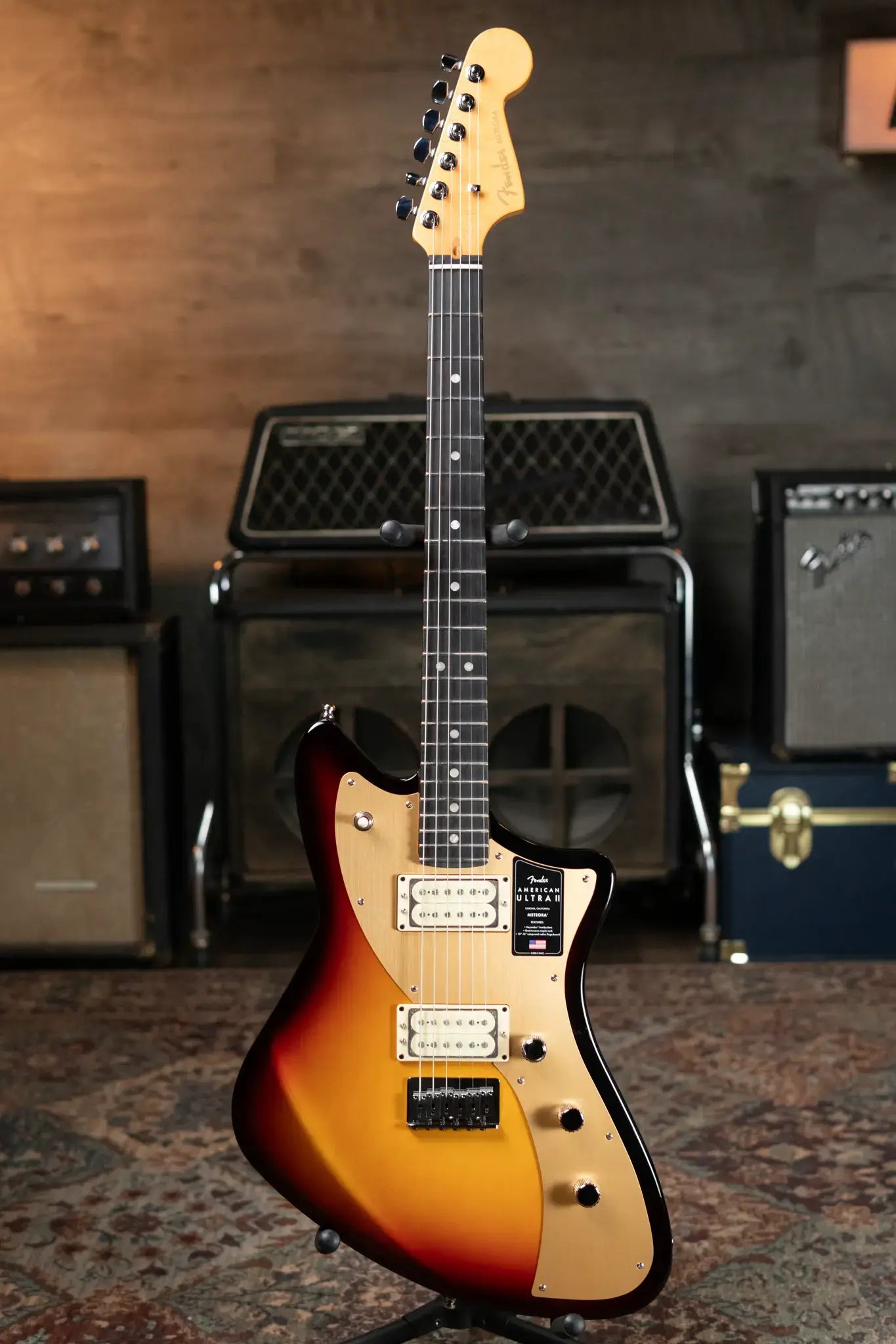 Fender American Ultra II Meteora, Ebony Fingerboard - Ultraburst With Deluxe Molded Hardshell Case