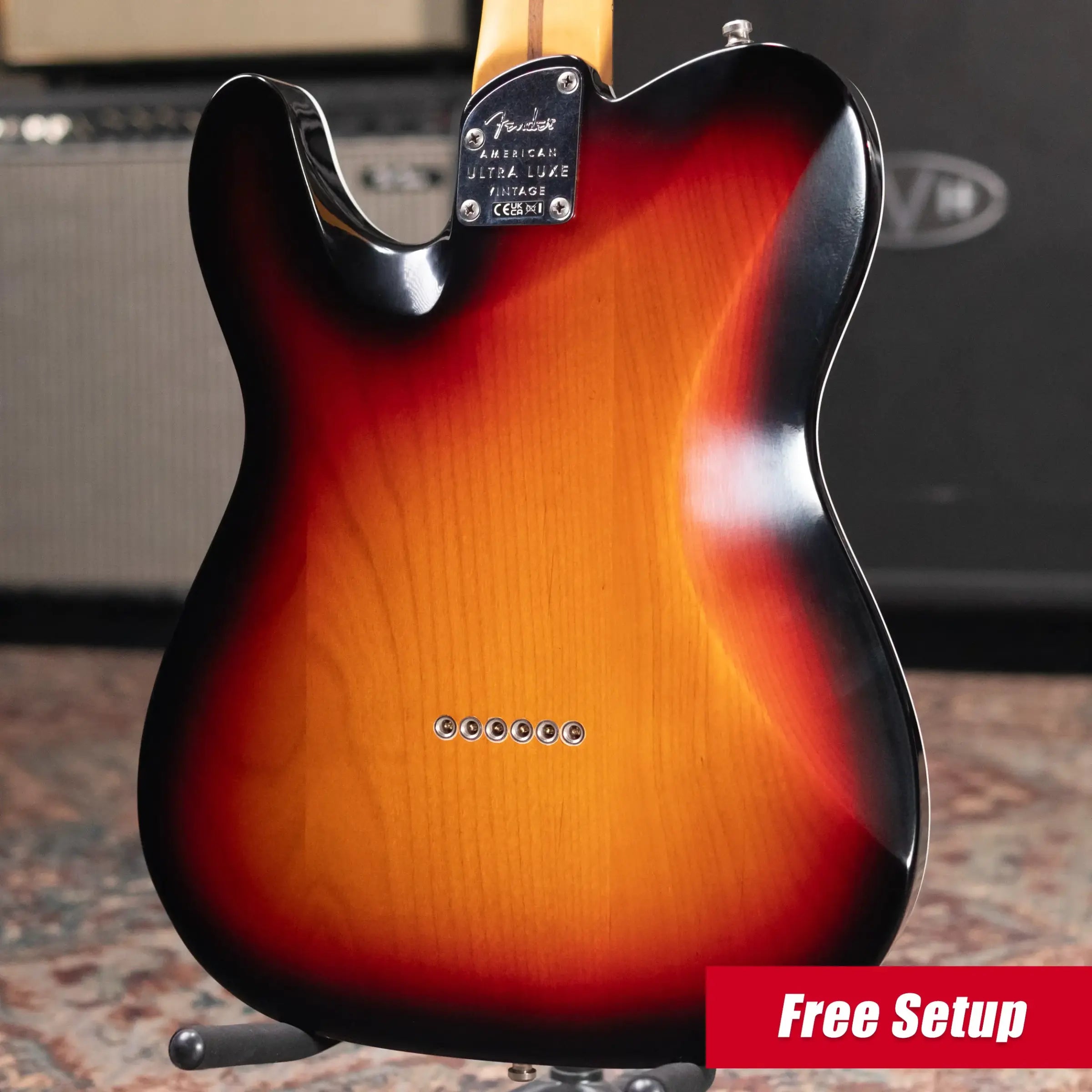Fender American Ultra Luxe Vintage '60s Custom Telecaster Electric Guitar - 3-Color Sunburst with Hardshell Case